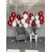 Πέντε μπουκέτα μπαλονιών Κόκκινο και Λευκό για διακόσμηση 